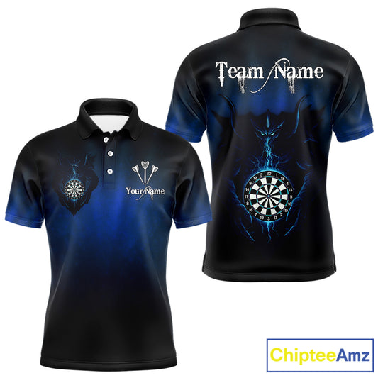 Lightning Dartboard Men's Darts Polo Shirt Custom Name For Players - Darts Jersey NYN0734
