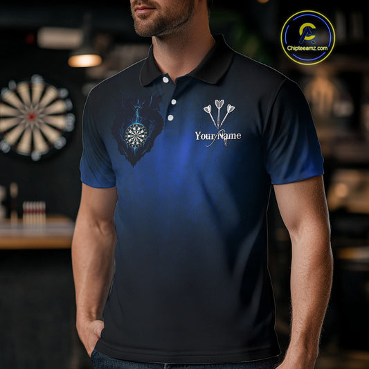 Lightning Dartboard Men's Darts Polo Shirt Custom Name For Players - Darts Jersey NYN0734
