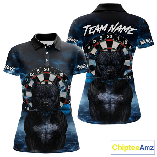 Bulldog Play Darts Women's Polo Shirt Darts Jersey Custom Name For Players NYN0738