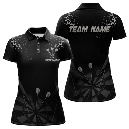 Personalized Dart Shirt For Women With Black Dartboard And Silver Darts Arrows NYN0281