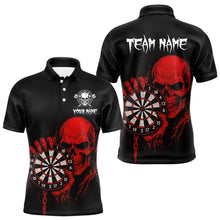 Load image into Gallery viewer, Custom Men&#39;s Darts Shirt With Blood Skull Holding Dartboard, Darts Jersey NYN0294