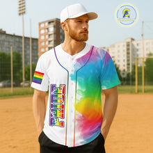 Load image into Gallery viewer, LGPT Pride Mens White Baseball Jersey Custom Colorful Smoke Baseball Jersey For LGPTQ+ NYN0826