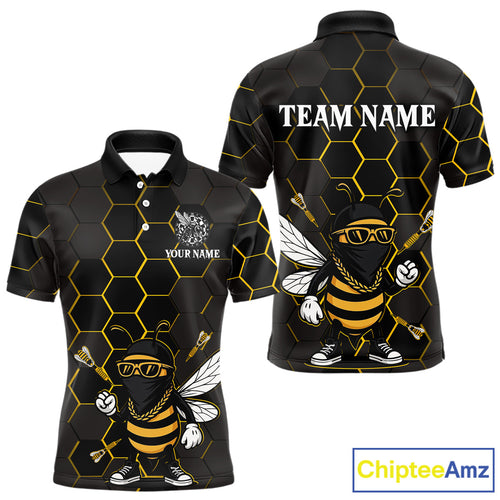 Bee Human And Dart Arrows Funny Darts Shirt For Men - Custom Name & Team Jersey NYN0669
