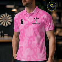 Load image into Gallery viewer, Ribbons Dartboard Custom Pink Darts Shirt For Men - Personalized Name For Players NYN0675