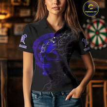 Load image into Gallery viewer, Custom Purple Skull Dartboard Polo Dart Shirt Personalized Outfits Dart Jersey For Women NYN1318