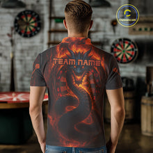 Load image into Gallery viewer, Personalized Red Flames Dragon Dartboard Darts Polo Jerseys For Men, Dart Team Jerseys NYN0963
