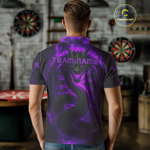 Load image into Gallery viewer, Personalized Purple Flames Dragon Dartboard Darts Polo Jerseys For Men, Dart Team Jerseys NYN0964