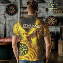 Load image into Gallery viewer, Custom Yellow Flames Phoenix Dartboard Darts Jersey Personalized Darts Polo Shirt For Men NYN0970