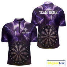 Load image into Gallery viewer, Custom Lightning Purple Eagle Dartboard Men Dart Shirt Outfits Dart Team Jerseys NYN1066