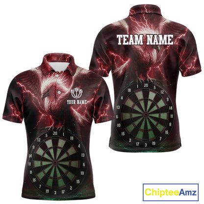 Custom Lightning Red Eagle Dartboard Men Dart Shirt Outfits Dart Team Jerseys NYN1067