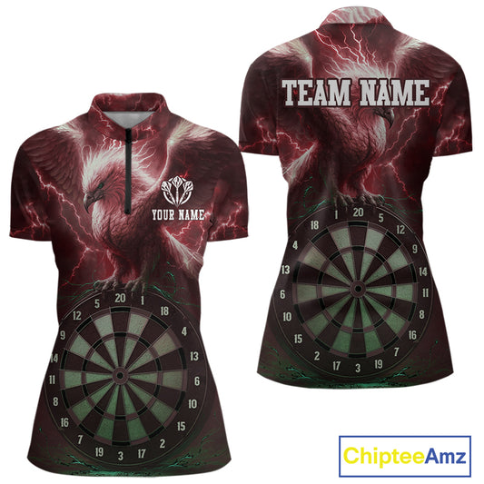 Custom Lightning Red Eagle Dartboard Women Dart Shirt Outfits Dart Team Jerseys NYN1067
