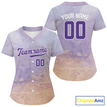 Load image into Gallery viewer, Purple-Yellow Women's Baseball Jerseys Custom Funny Baseball Shirt Youth Baseball Jersey NYN1249
