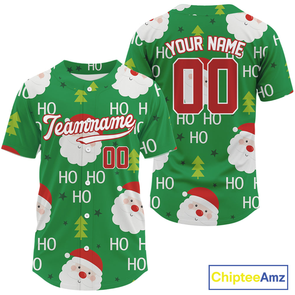 Custom Merry Christmas Baseball Jersey For Men Youth Baseball Jersey, Winter Xmas Gifts NYN1282