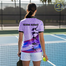 Load image into Gallery viewer, Custom Brush Purple Pickleball League Jerseys Pickleball Paddle League Shirts For Women NYN2134
