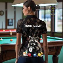Load image into Gallery viewer, Billiard 8 Ball Raccoon Funny Pool Shirt For Women Custom Brown Brush Team Billiard Attire NYN3444