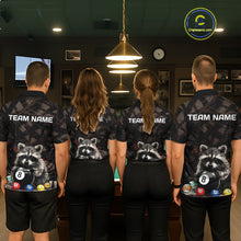 Load image into Gallery viewer, Billiard 8 Ball Raccoon Funny Pool Shirt For Men Custom Brown Brush Team Billiard Attire NYN3444