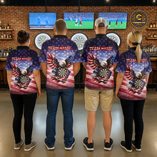 Load image into Gallery viewer, American Flag Eagle Dartboard &amp; Arrow Men Darts Quarter-Zip Shirt Custom Patriotic Dart Team Shirt NYN2659