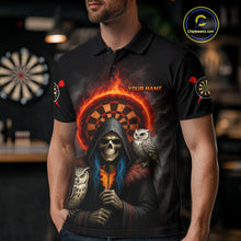 Load image into Gallery viewer, Custom Smoke Grim Reaper Flames Dartboard Dart Men Polo Shirt Outfits Dart Jerseys NYN1616