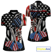 Load image into Gallery viewer, Custom USA Flag Dart Arrow Dart Women Quarter-Zip Shirt Grunge Patriotic Dart Team Jerseys NYN1627
