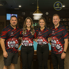 Load image into Gallery viewer, Red Splatter Ball 8 Billiard Jerseys For Men Custom Funny Bulldog Billiard Team Jersey NYN2828