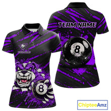 Load image into Gallery viewer, Purple Splatter Ball 8 Billiard Jerseys For Women Custom Funny Bulldog Billiard Team Jersey NYN2829