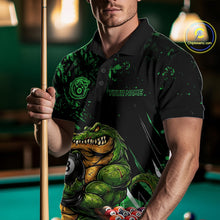 Load image into Gallery viewer, Custom Green Grunge Crocodile 8 Ball Billiard Pool Shirt For Men Funny Billiard Team Jersey NYN3066