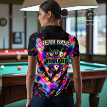 Load image into Gallery viewer, Personalized Colorful Paint Billiard Ball Shirt For Women Custom Billiard Pool Team Jersey NYN3225
