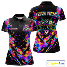 Load image into Gallery viewer, Personalized Colorful Paint Billiard Ball Shirt For Women Custom Billiard Pool Team Jersey NYN3225