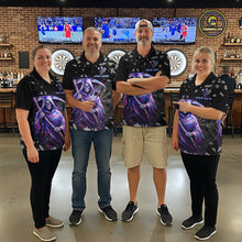 Load image into Gallery viewer, Holographic Grim Reaper Smoke Dartboard Custom Men Darts 1/4-Zip Shirt Dart Team Jersey NYN2720