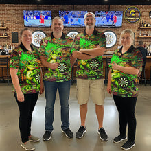 Load image into Gallery viewer, Personalized Funny Dart Shirt Cartoon Frog Dartboard Polo Quarter Zip Shirt Custom Team Shirt For Men NYN2858