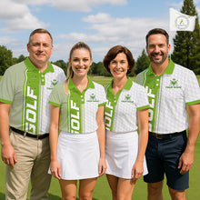 Load image into Gallery viewer, Green Golf Course Pattern Golf Polo Shirts For Men Custom Team Name White Golf Ball Jersey NYN3258