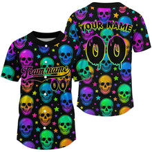 Load image into Gallery viewer, Custom Colorful Skull Baseball Halloween Shirt For Men Hallow's Eve Baseball Jerseys NYN1465