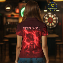 Load image into Gallery viewer, Custom Panther Lightning Red Grim Reaper Dart Polo Shirt For Women Outfit Dart Team Jersey NYN1478
