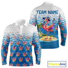 Load image into Gallery viewer, Flamingo Golf Clothing Waving Summer Golf Shirt Funny Custom Floral Golf Polo, Best Golf Gifts NYN2937