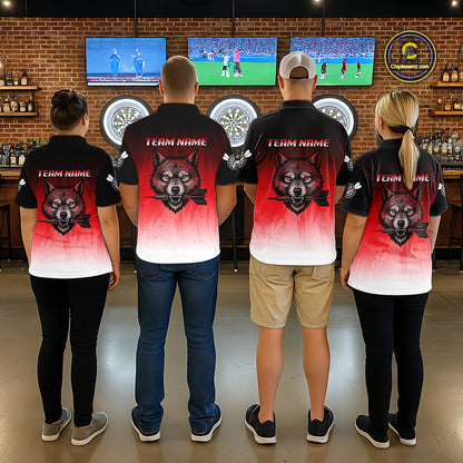 Personalized Wolf-Head Dart Arrows Red Dart Polo Shirt For Women Dart Team Jerseys NYN2284