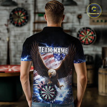 Load image into Gallery viewer, US Flag Smoke Eagle Lightning Dartboard Men Darts Shirt Personalized Patriotic Dart Polo Jerseys NYN2575