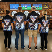 Load image into Gallery viewer, US Flag Smoke Eagle Lightning Dartboard Men Darts Shirt Personalized Patriotic Dart Polo Jerseys NYN2575