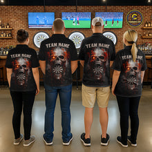 Load image into Gallery viewer, Horror Orange Splatter Grunge Skull Dartboard Dart Quarter-Zip Shirts For Men Custom Dart Team Jerseys NYN2727