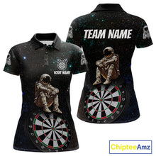 Load image into Gallery viewer, Custom Galaxy Astronaut Dartboard Funny Dart Polo Shirt For Women Outfit Dart Team Jerseys NYN1523
