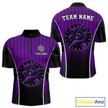 Load image into Gallery viewer, Custom Black And Purple Cobras Dartboard Dart Quarter-Zip Shirt For Men Dart Team Jerseys NYN1534