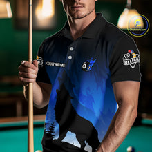 Load image into Gallery viewer, Blue Grunge Claws Wolf 8 Ball Pool Men Billiard Polo &amp; 1/4-Zip Shirt Personalized Billiard Team Names NYN2737