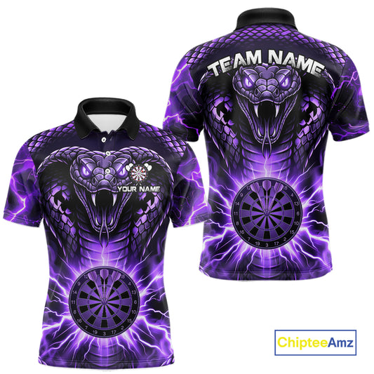 Thunder lightning purple cobra snake dart shirt for men custom darts jersey