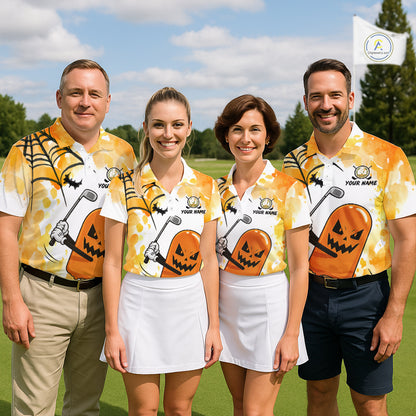 Funny Spooky Ice Cream golf team polo, Halloween party, family golf outing, dessert lovers, ice cream symbolizes happiness, nostalgia, fun, creativity