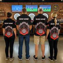 Load image into Gallery viewer, Grey And Red Flames Wolf Custom Men's Funny Dart Polo Shirts Team Dart League Jerseys NYN2081