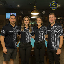 Load image into Gallery viewer, Grey Smokes American Flag 8 Ball Billiard Pool Shirt For Men Custom Billiard Skeleton Team Appeal NYN2764