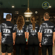 Load image into Gallery viewer, Grey Smokes American Flag 8 Ball Billiard Pool Shirt For Men Custom Billiard Skeleton Team Appeal NYN2764