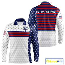 Load image into Gallery viewer, American flag 250th anniversary mens golf polo patriotic golf shirt
