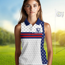 Load image into Gallery viewer, American Flag 250Th Anniversary Women Golf Sleeveless Polo Shirt Custom Golf Team Patriotic Golf Tops NYN3384