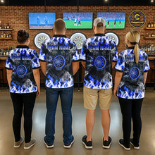 Load image into Gallery viewer, Blue Flaming Tiger Men Dart 1/4-Zip Shirts Personalized Name &amp; Team Fire Flame Dart Jerseys NYN2103