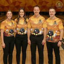 Load image into Gallery viewer, Womens Funny Beer Bowling Ball Shirts For Men Custom Team Polo Quarter-Zip Bowling Jerseys NYN3454